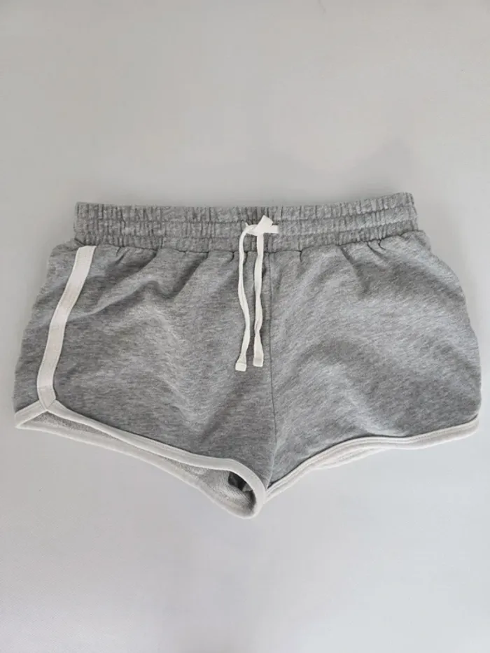 Short coton gris