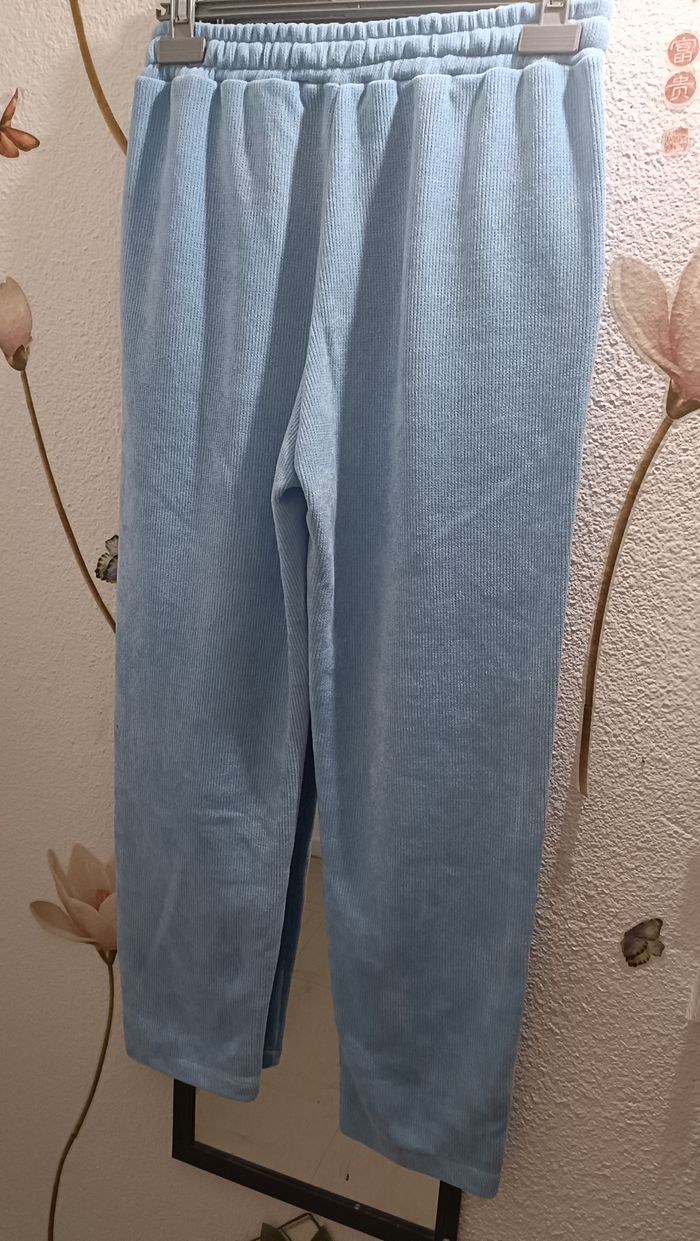Pantalon bleu taille élastique - photo numéro 4