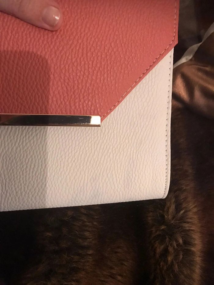 sac bandouliere rose saumon et beige neuf etisuette - photo numéro 2