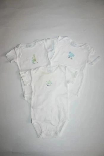 Lot de 3 bodys blanc Carter's baby 0/3 mois