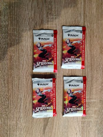 magic spiderman lot de 4 boosters collector neufs scellés