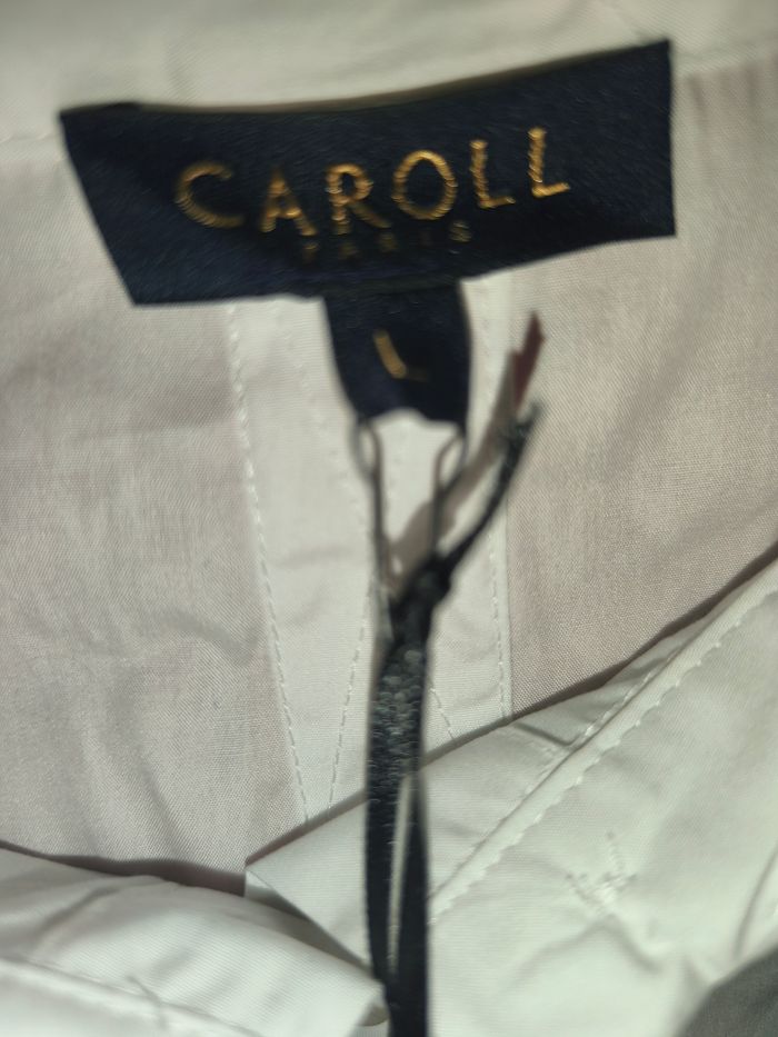 Chemise tunique blanche motif bandes Caroll L - photo numéro 4