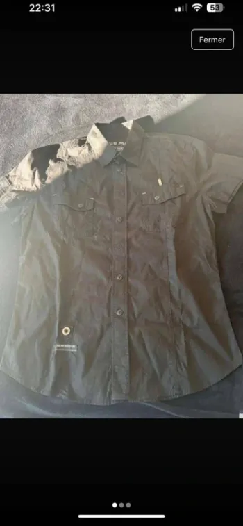 Chemise manche courte noir taille L