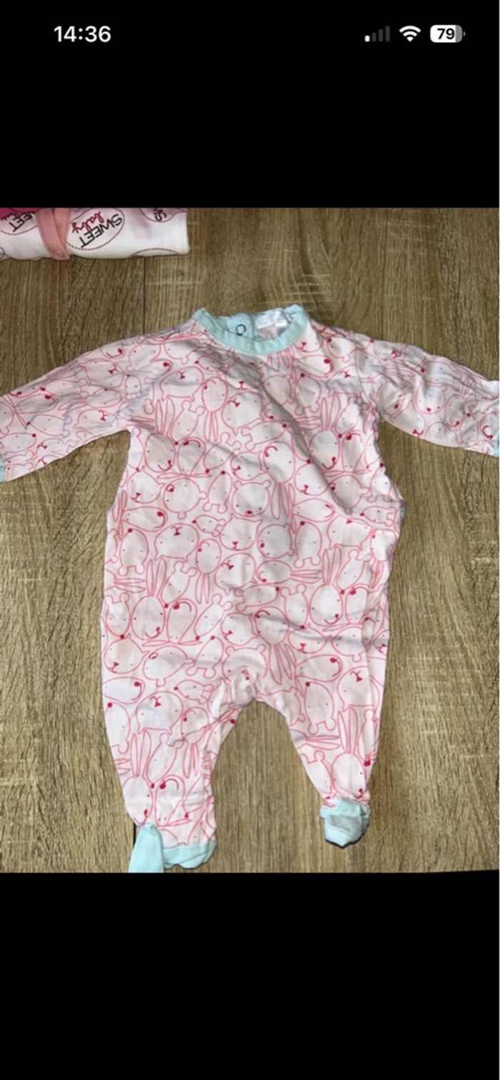 Lot pyjamas en coton bébé 3 mois - photo numéro 5