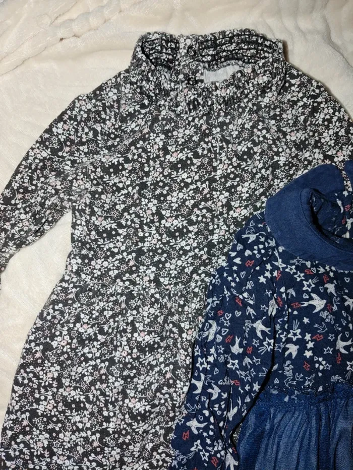 Lot de 2 robes IKKS 2 ans 86cm manches longues - photo numéro 3