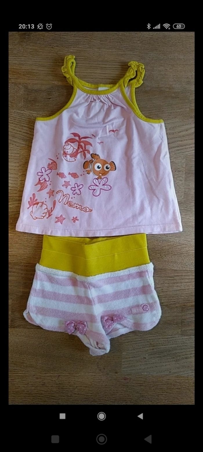 Débardeur et short Nemo 12 mois