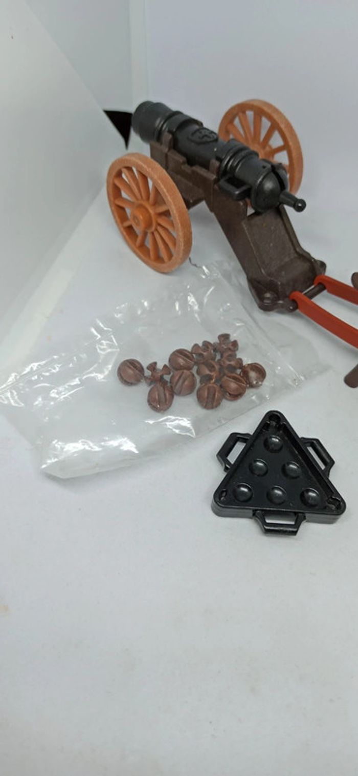 Canon vintage moyen age avec cheval playmobil - photo numéro 2