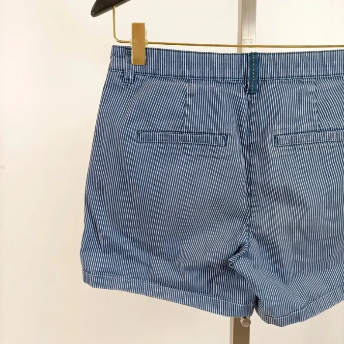 Short rayé bleu et blanc Camaïeu en coton – taille 36, coupe droite estivale A1061 - photo numéro 8