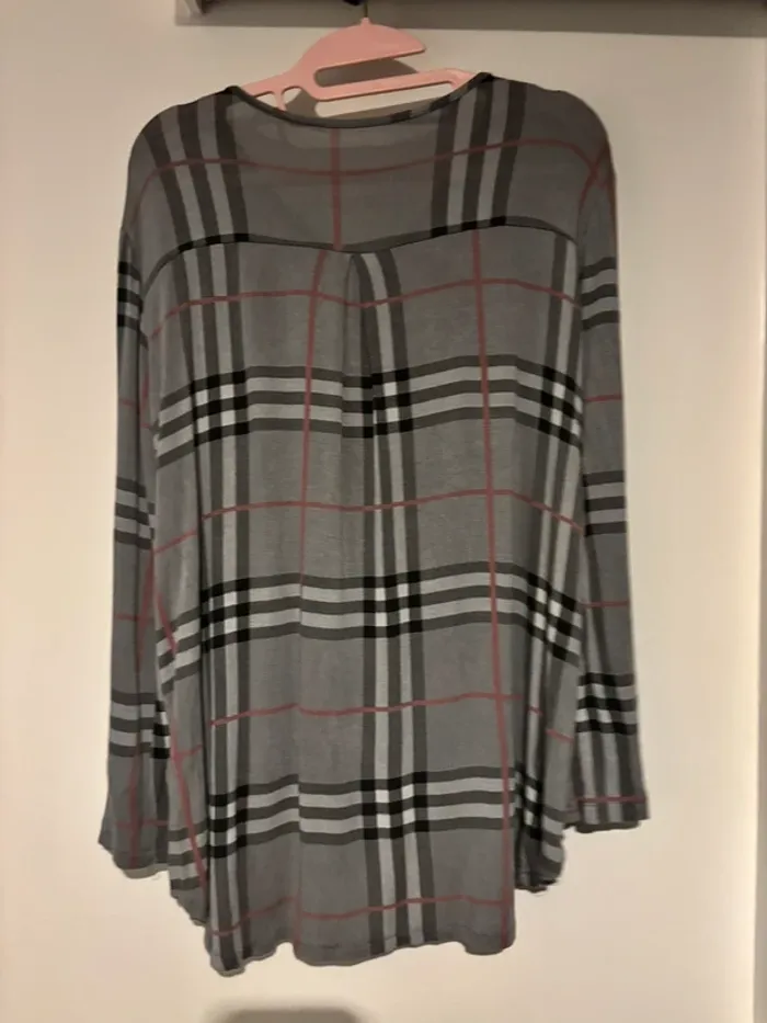 Haut à carreaux gris avec fermeture zippée – Taille 38 - photo numéro 5