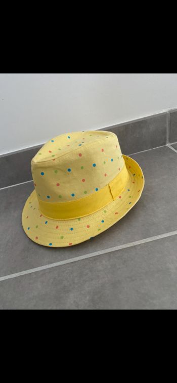 Chapeau jaune à pois fille