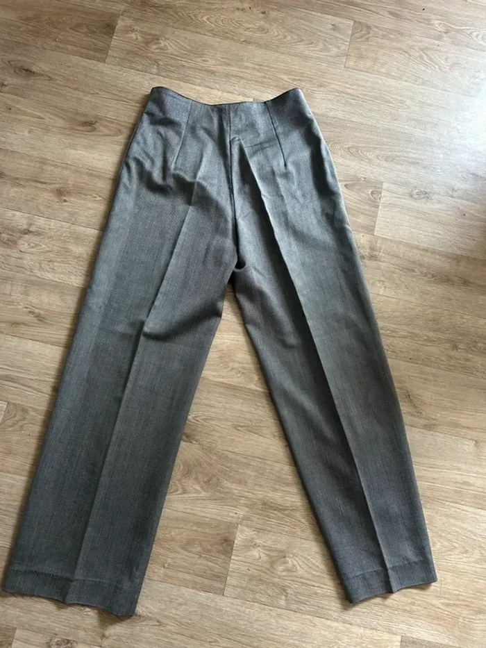 Ora breta pantalon gris, habillée laine et soie femme, taille 40 - photo numéro 4