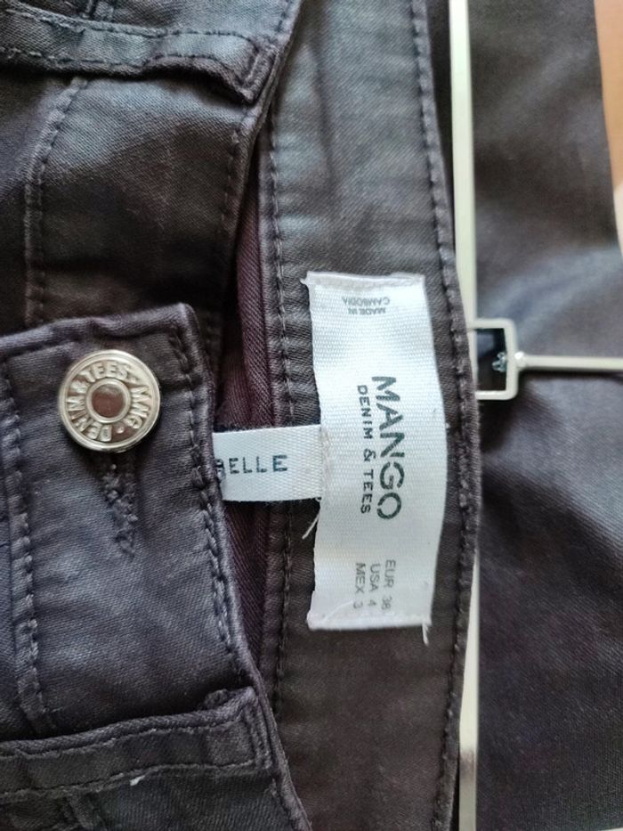 Pantalon slim enduit prune Mango BELLE - photo numéro 3