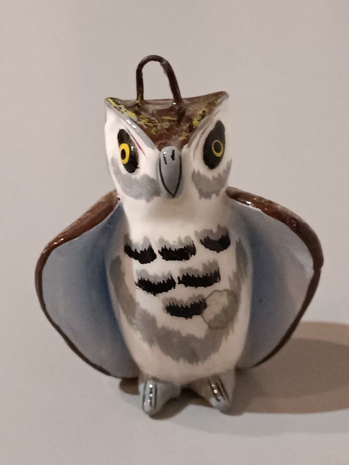 Chouette porcelaine accroche