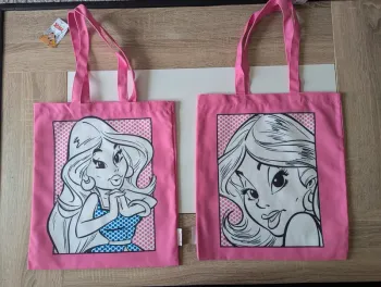 Sac cabas Astérix rose falbala recto verso