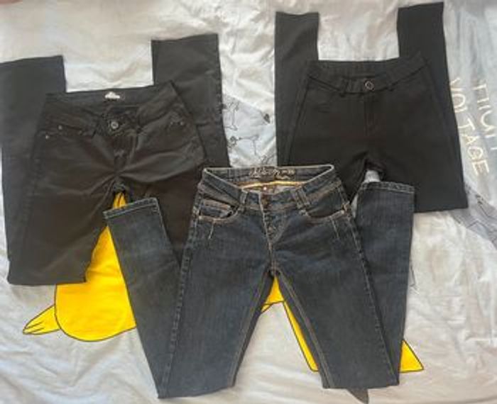 Lot 7 jeans & 4 pantalons T34/XS - photo numéro 3
