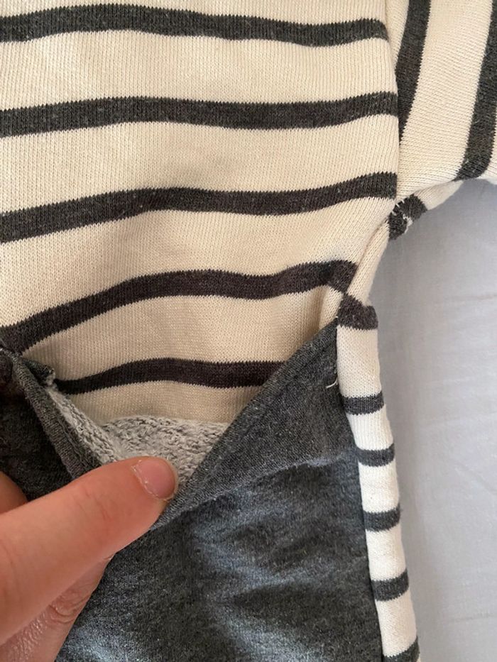 Superbe beau pull à rayures beige Zara taille 4-5 ans - photo numéro 5