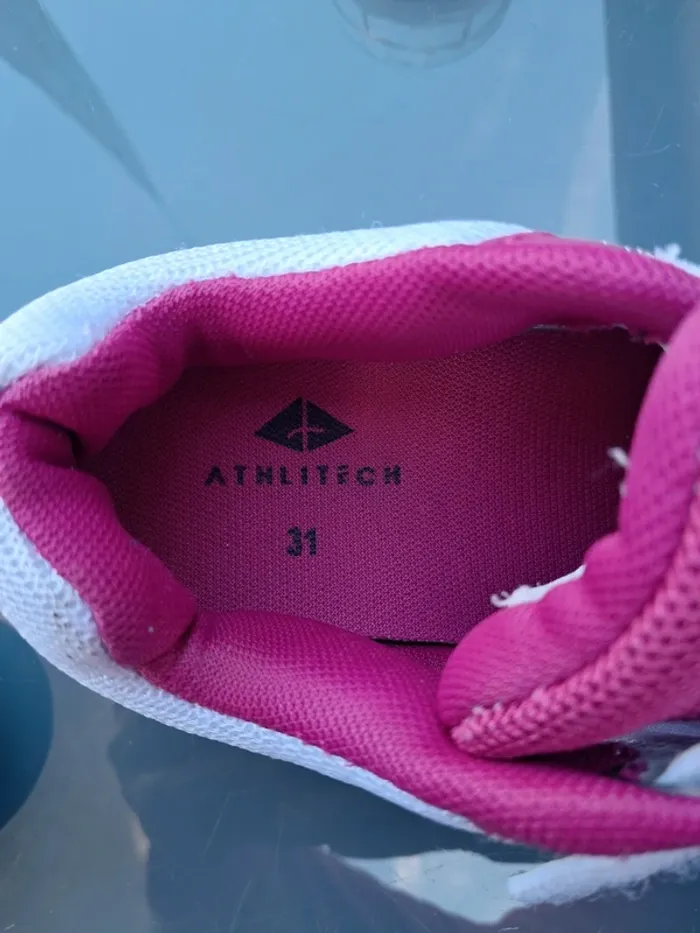 Jolies baskets 👟 blanc et rose fushia, scratch - T31 - Athlitech - photo numéro 8