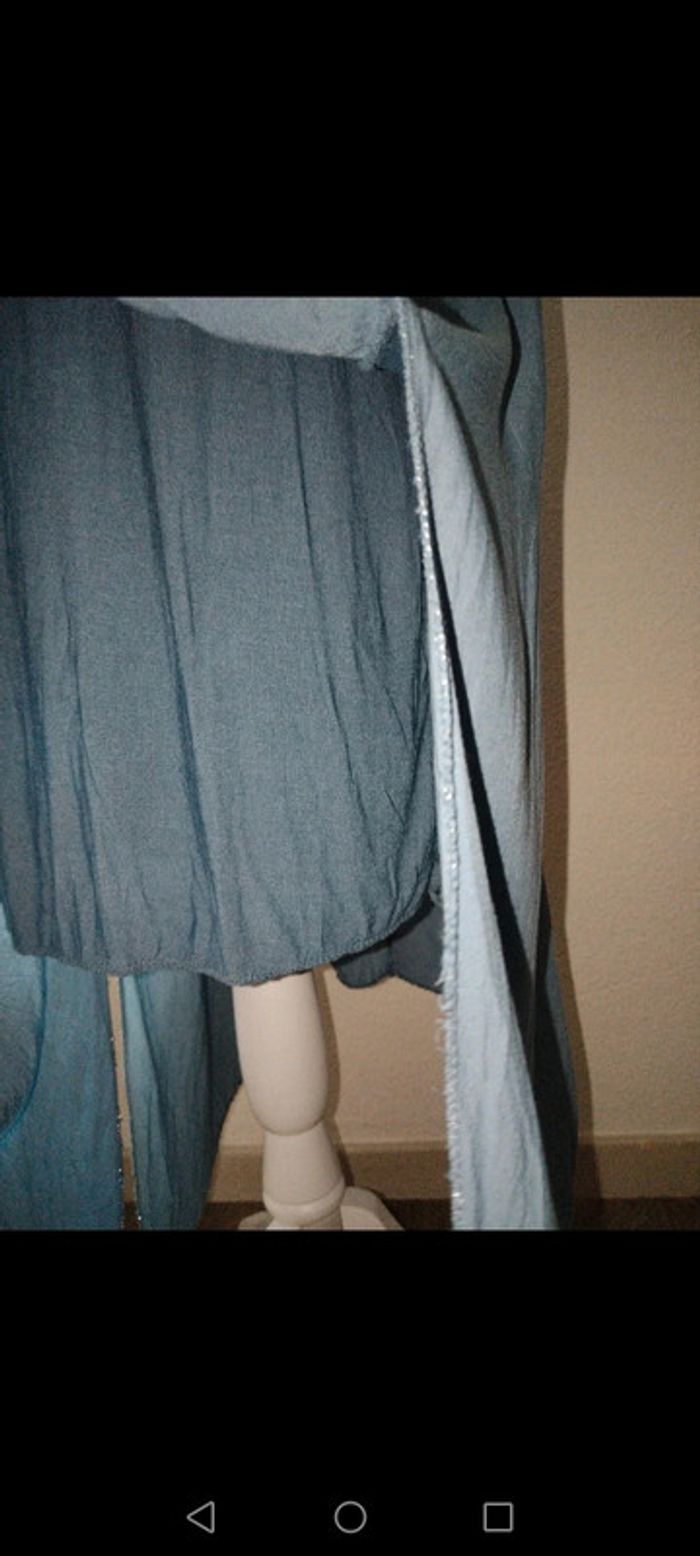 Robe d'été mi-longue à bretelles bleu - photo numéro 4