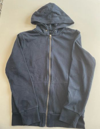 Gilet bleu marine à capuche