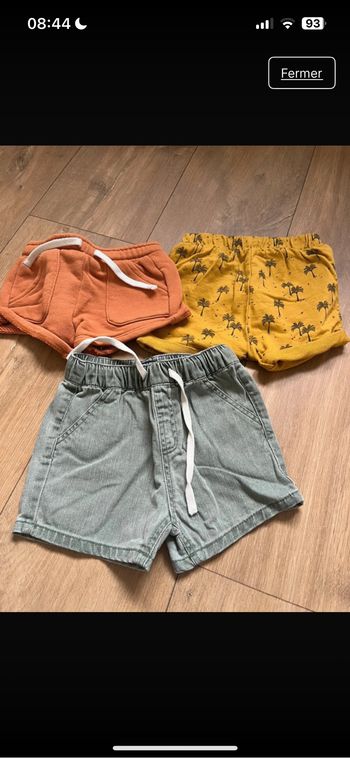 3 shorts 6 mois