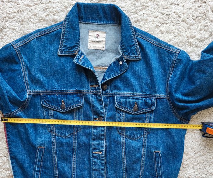 Veste en jean oversize motif drapeau américain au dos Pull&Bear Taille S ou 36 - photo numéro 12