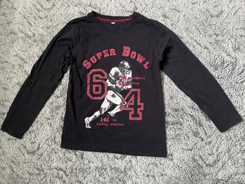 Teeshirt manches longues noir motif footballeur américain - taille 6/8 ans