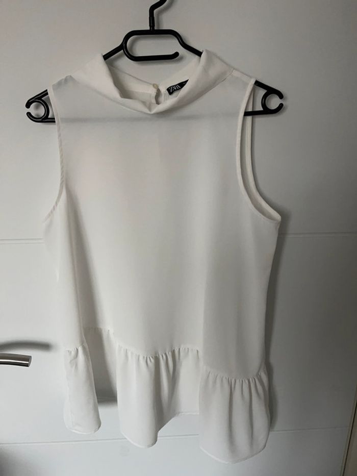 Blouse asymétrique blanche zara taille M - photo numéro 2