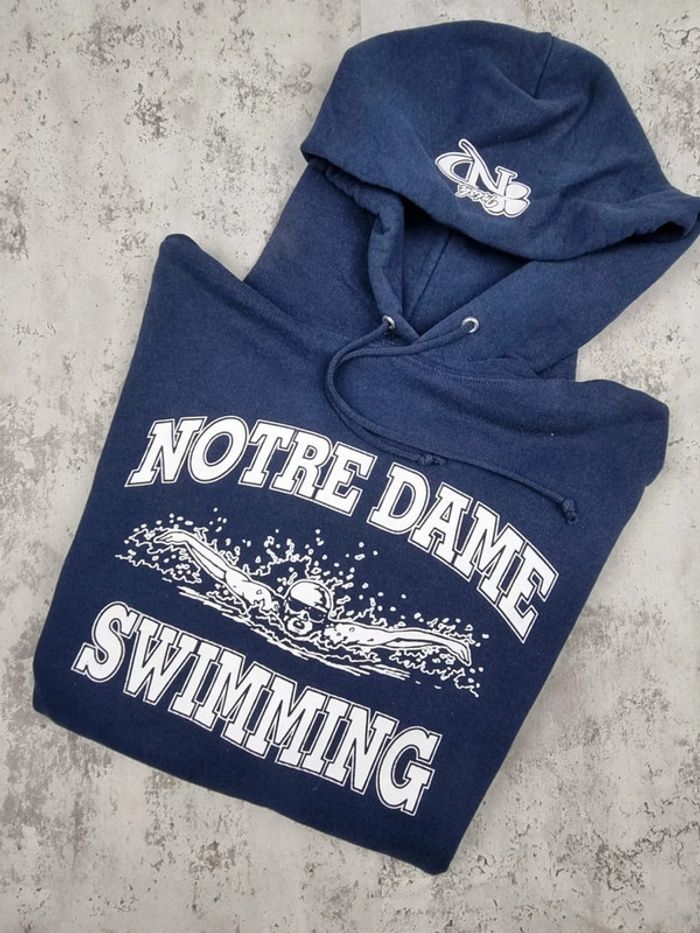 Pull capuche universitaire bleu, M Hommes