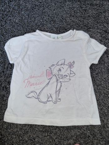 T-shirt blanc MC Marie de Disney 6 mois