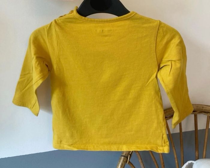 T-shirt fille jaune manches longues verbaudet - photo numéro 3