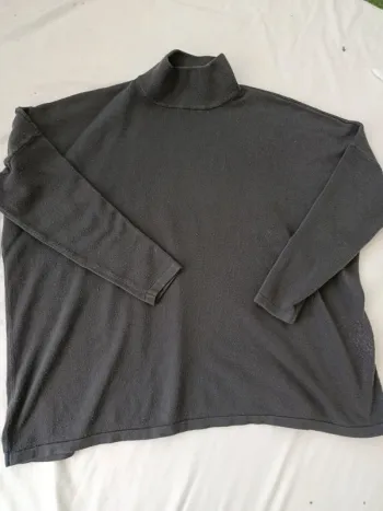 Pull large col roulé gris Camaïeu taille L