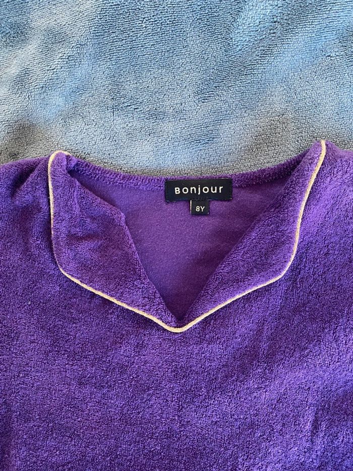 T shirt éponge violet marque bonjour 8 ans - photo numéro 2