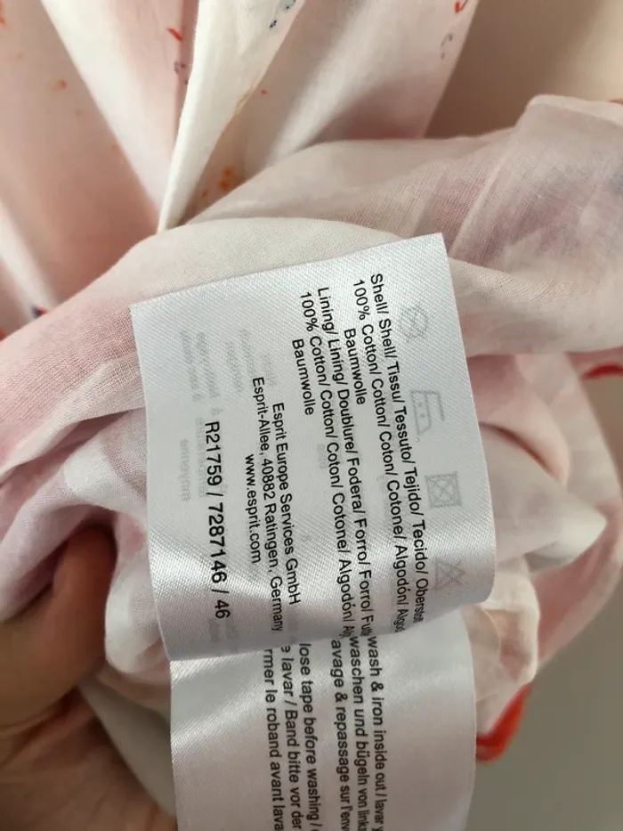 Robe en coton Esprit blanche à fleur orange taille 36 - photo numéro 8