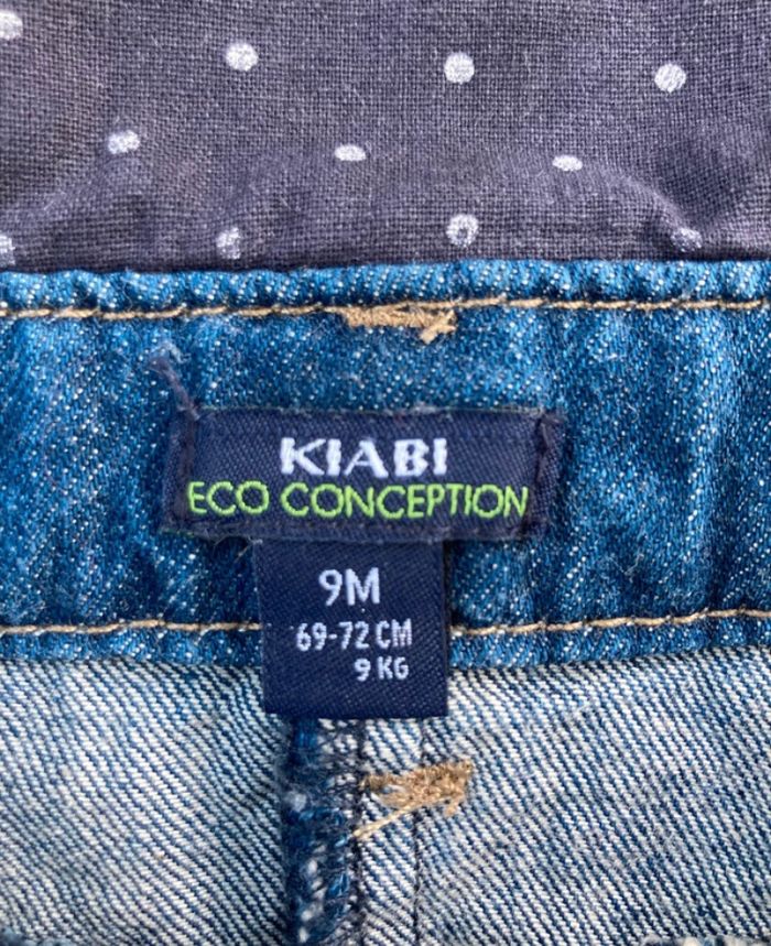 Robe salopette en jean 9 mois - photo numéro 3