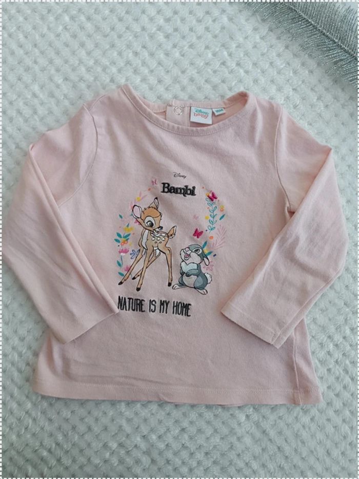 🔸T-shirt Bambi Rose – Disney Baby 18 Mois🔸