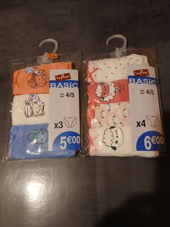 lot de sept culottes en coton 4/5 ans