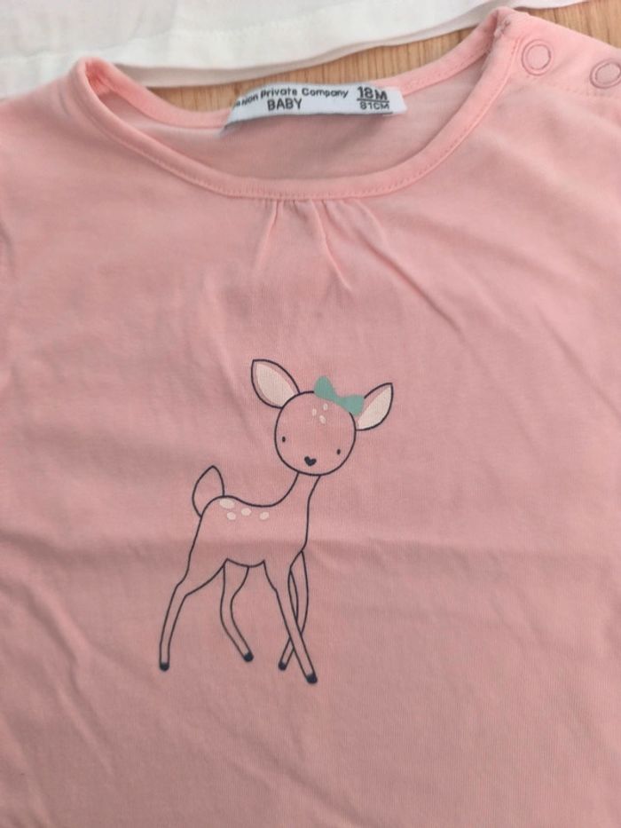 Lot de 2 t-shirts fille FPC et NPO Baby + 1 FPC offert - Taille 18 mois - 81 cm - photo numéro 2
