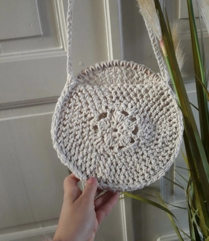 Sac bandouillere crochet coton - photo numéro 3