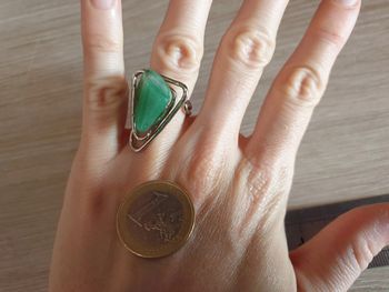 Magnifique bague réglable vintage authentique aventurine