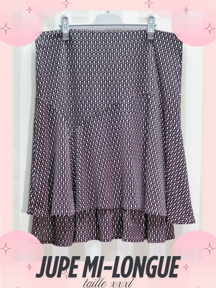 Jupe mi-longue marron - Taille XXXL - photo numéro 2