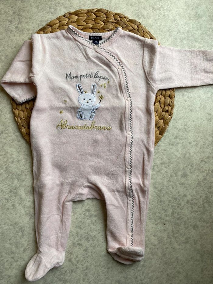 Pyjama rose lapin Kiabi 6 mois