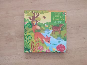 Coffret livre et 3 puzzles La forêt Usborne 