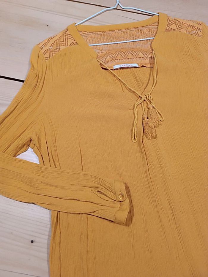 Chemise manches longues moutarde femme 42 - photo numéro 2