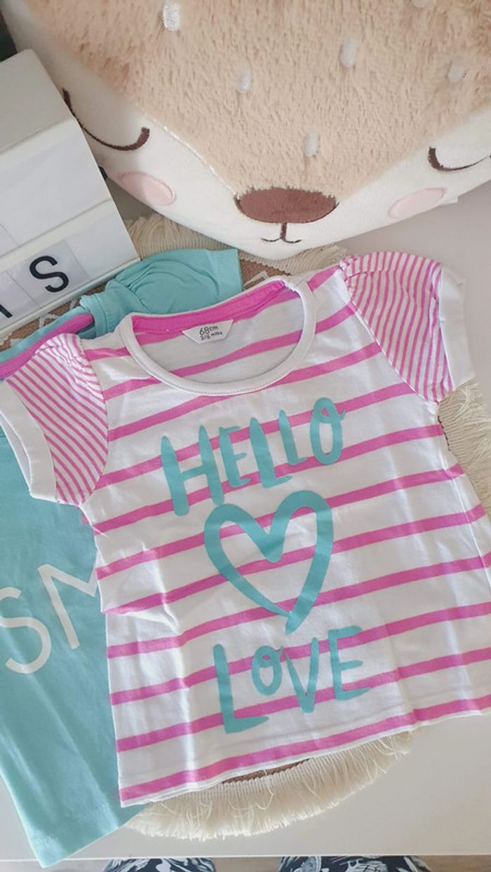 Lot Tshirt Fille 6 mois - photo numéro 3