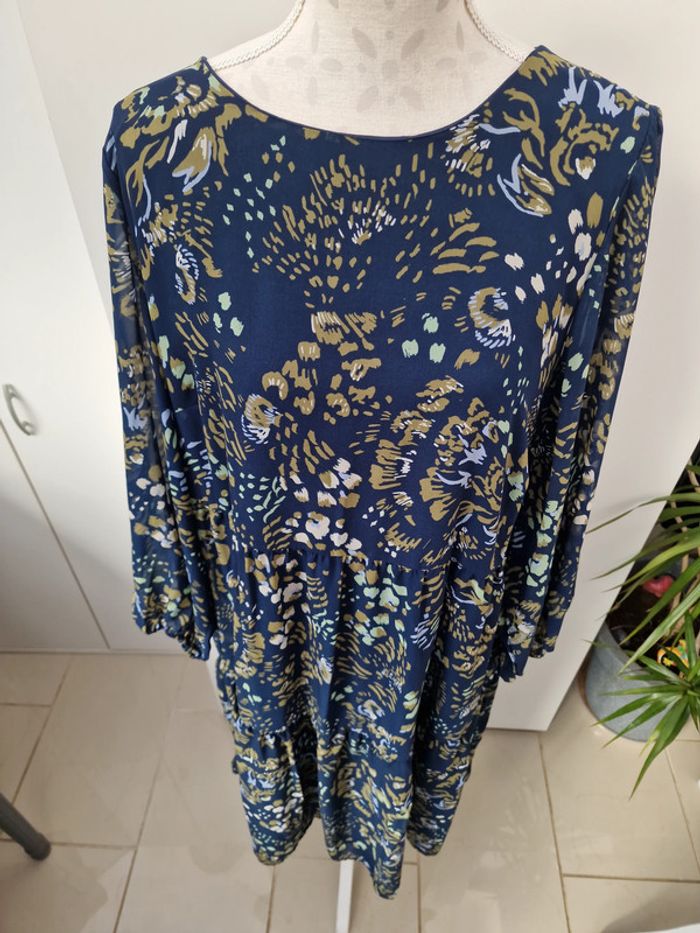 Robe Bleu Marine Imprimé Florale - photo numéro 2