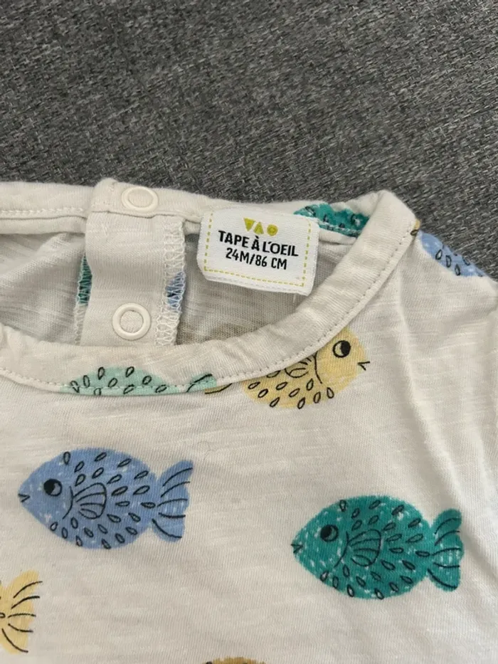 T-shirt poisson garçon 24 mois - photo numéro 2