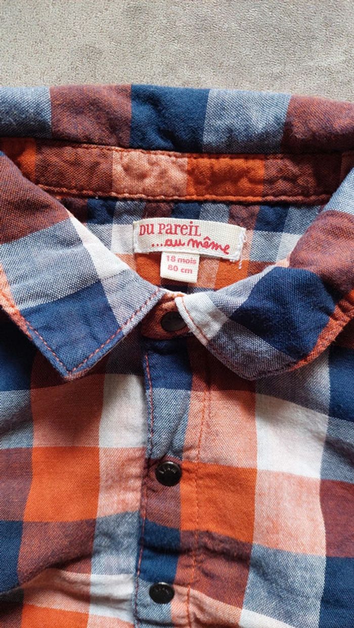 Chemise à carreaux DPAM 18 mois - photo numéro 2