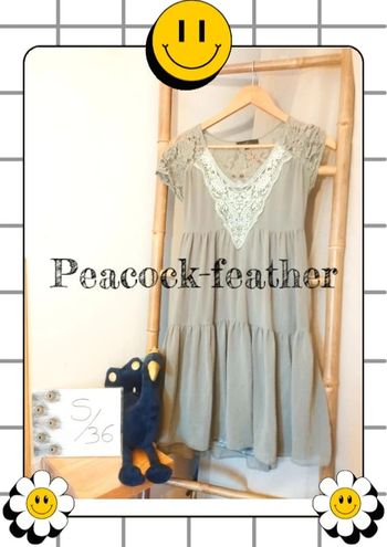 Robe kaki bohème dentelle T1 36/38