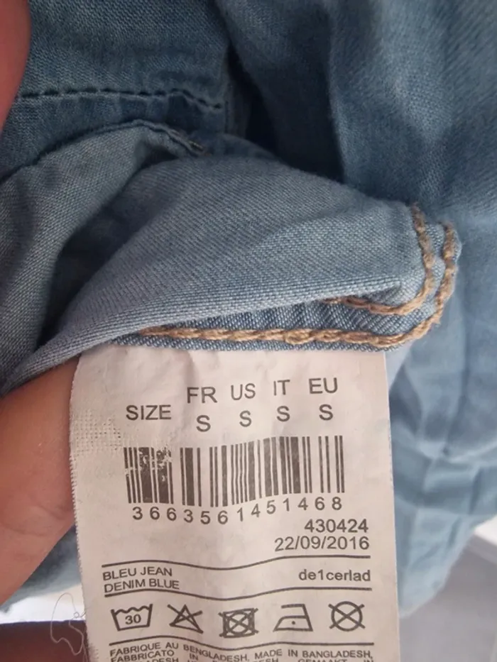 Chemise effet jeans - photo numéro 5