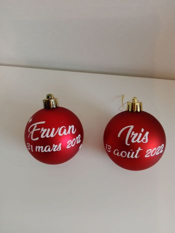 Boule de Noël avec date de naissance